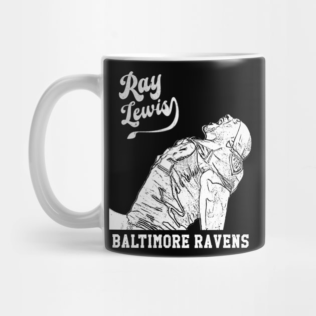 Ray lewis | White retro | Football by Aloenalone